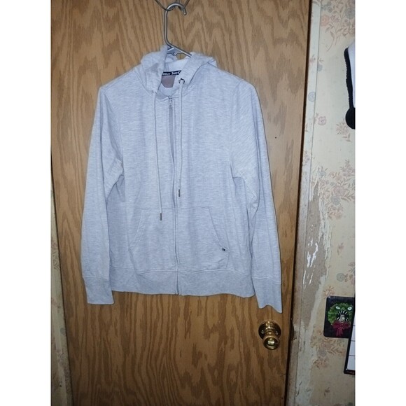 Juicy Couture Sport Hooded Jacket Womens Large Gray Full Zip Drawstrings 38×24 - Picture 12 of 16